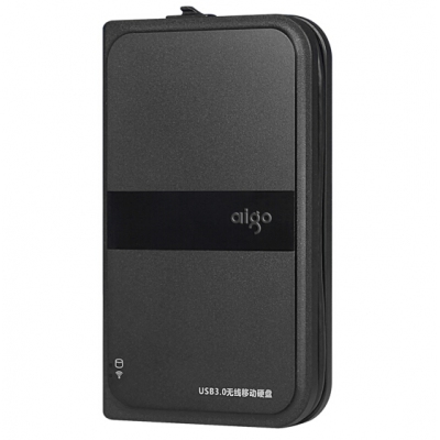 愛國(guó)者（aigo）500GB USB3.0 移動(dòng)硬盤 HD816 黑色 多功能無線移動(dòng)硬盤 機(jī)線一體